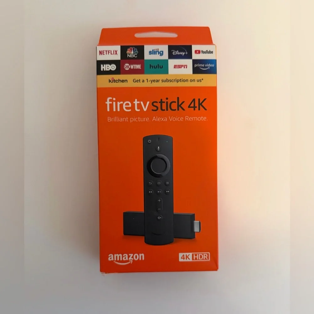 Amazon Orange Streaming Device Box with Black Remote Image - Picture 1 of 3